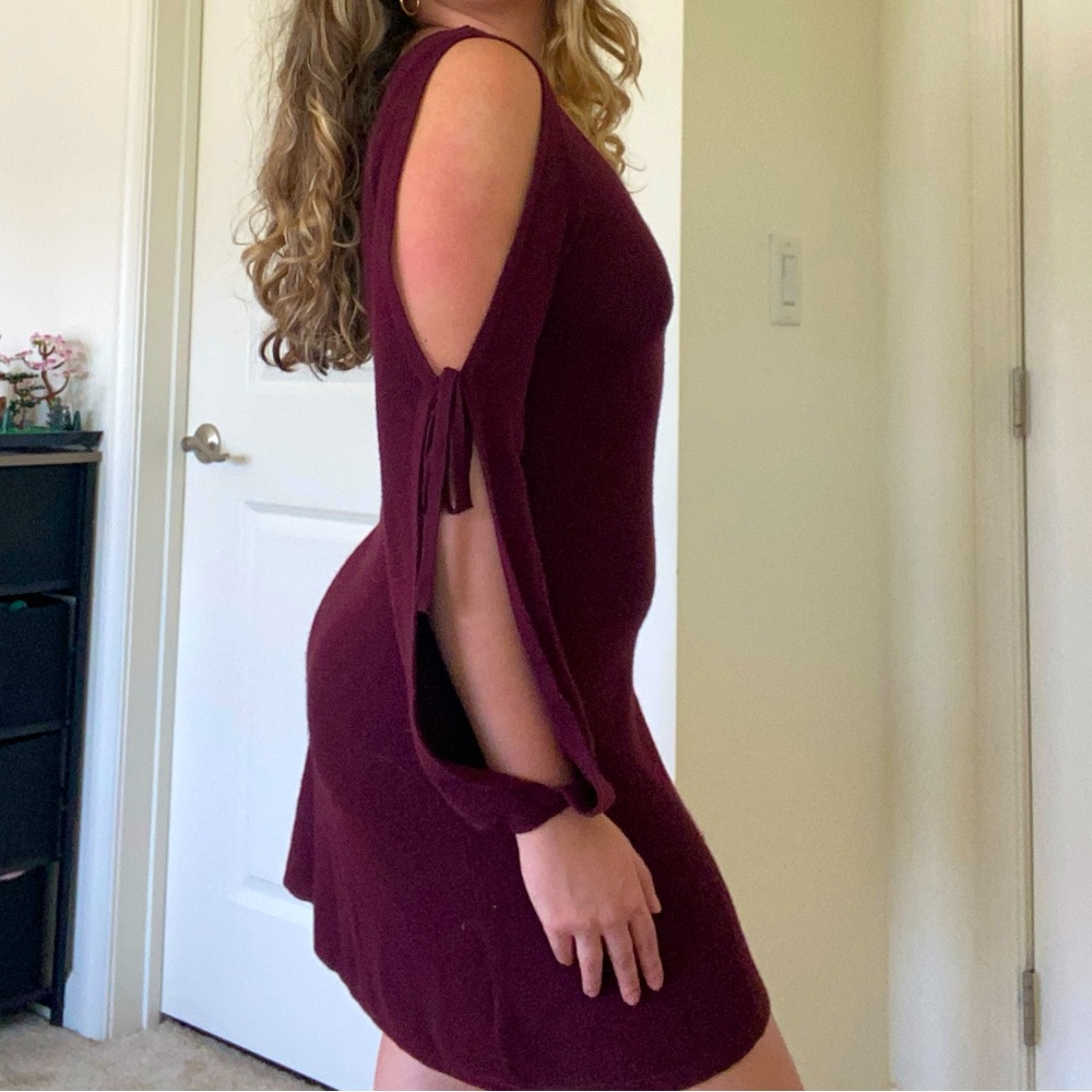 maroon sweater dress from american eagle